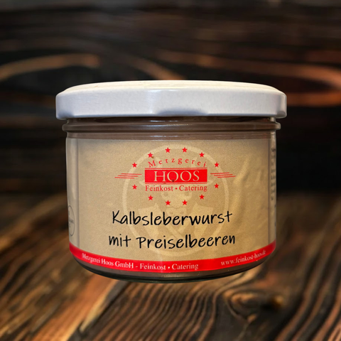 Kalbsleberwurst mit Preiselbeeren