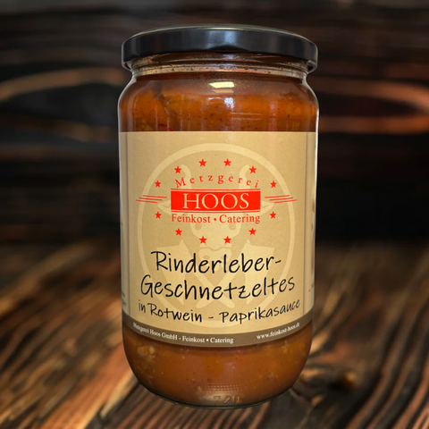 Rinderleber-Geschnetzeltes in Rotwein-Paprikasauce
